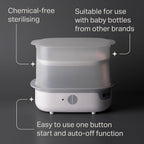 Tommee Tippee Electric Steam Baby Bottle Steriliser 5-Minute Cycle White