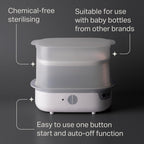 Tommee Tippee Electric Steam Baby Bottle Steriliser 5-Minute Cycle White