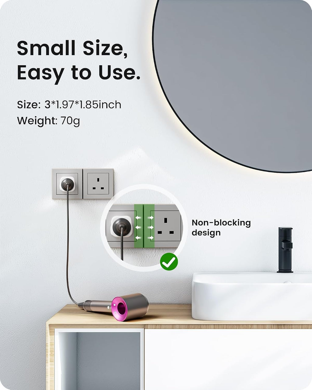 LENCENT 2 Pack EU to UK Plug Adapter