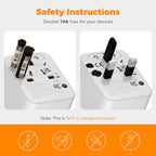 TESSAN Universal Travel Adapter Worldwide with 2 USB C and 2 USB A Ports