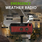 SOLARBABY Wind Up Solar Radio, Emergency Hand Crank Self Powered AM/FM Survival Solar Weather Radio with LED Flashlight,SOS Alarm,2000mAh Emergency Power Bank for Smart Phone (M-Orange)
