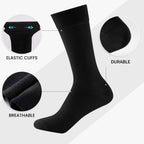 Cirorld 6/10 Pairs Mens Black Socks, Breathable Causal Cotton Socks Men
