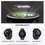 Garmin Forerunner 165, 43mm GPS running smartwatch, lightweight, AMOLED touchscreen, advanced training, insights & features, safety & tracking features, up to 11 days battery life, Black