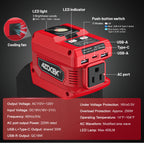 Azocek 220W Power Inverter Compatible with Dewalt 20V Battery