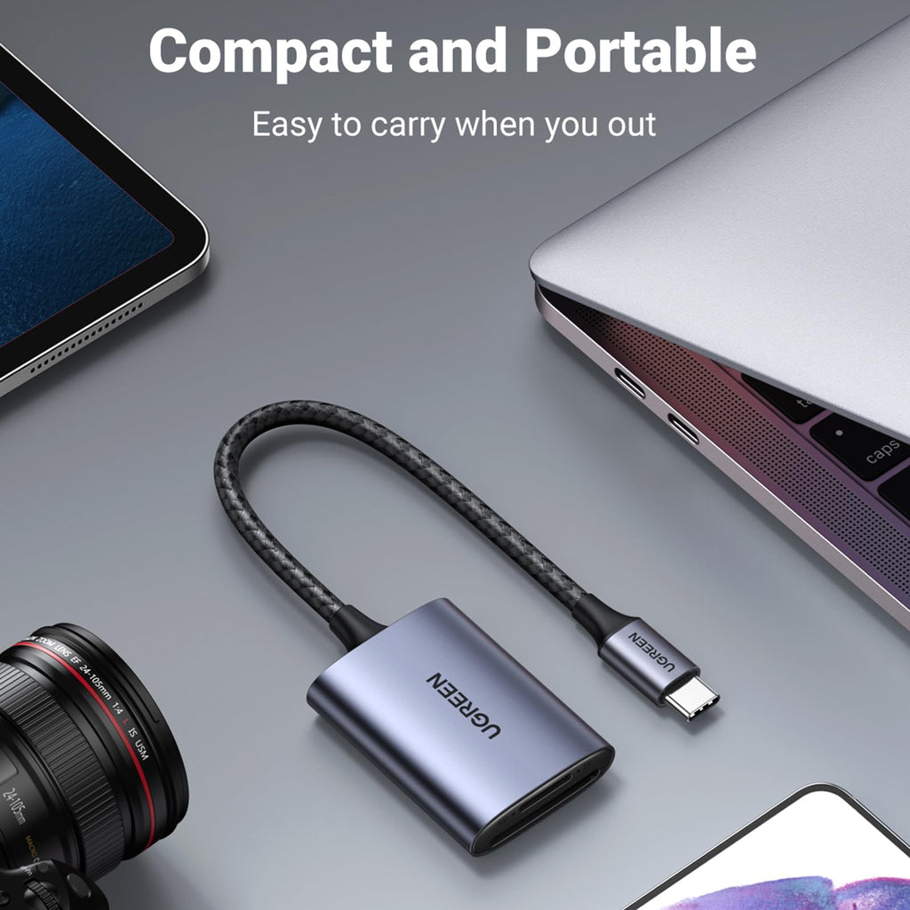 UGREEN SD Card Reader, USB C 312MB/S Card Adapter with Dual-Slot for TF/SD