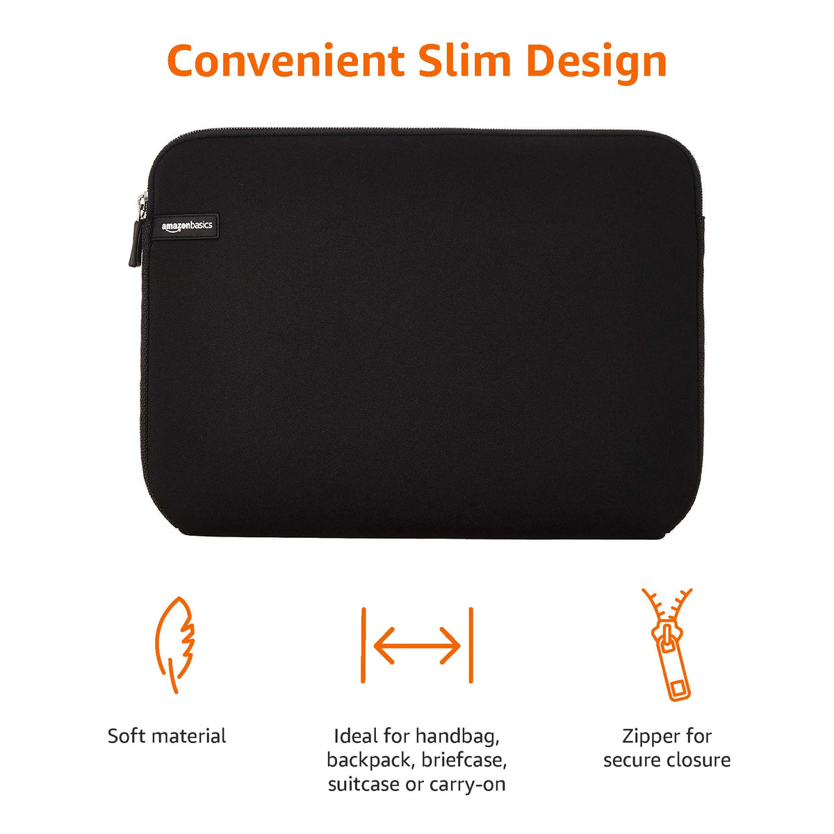 Amazon Basics 29.5 cm Laptop Sleeve Case in Black