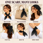 WESTEND CHOICE Square Chiffon Scarves Women's Neck Scarf 50s Retro Bandana