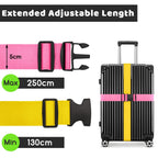 WISYOK Luggage Straps Extended, 4 Pack, 130-250cm Adjustable, Pink SkyBlue