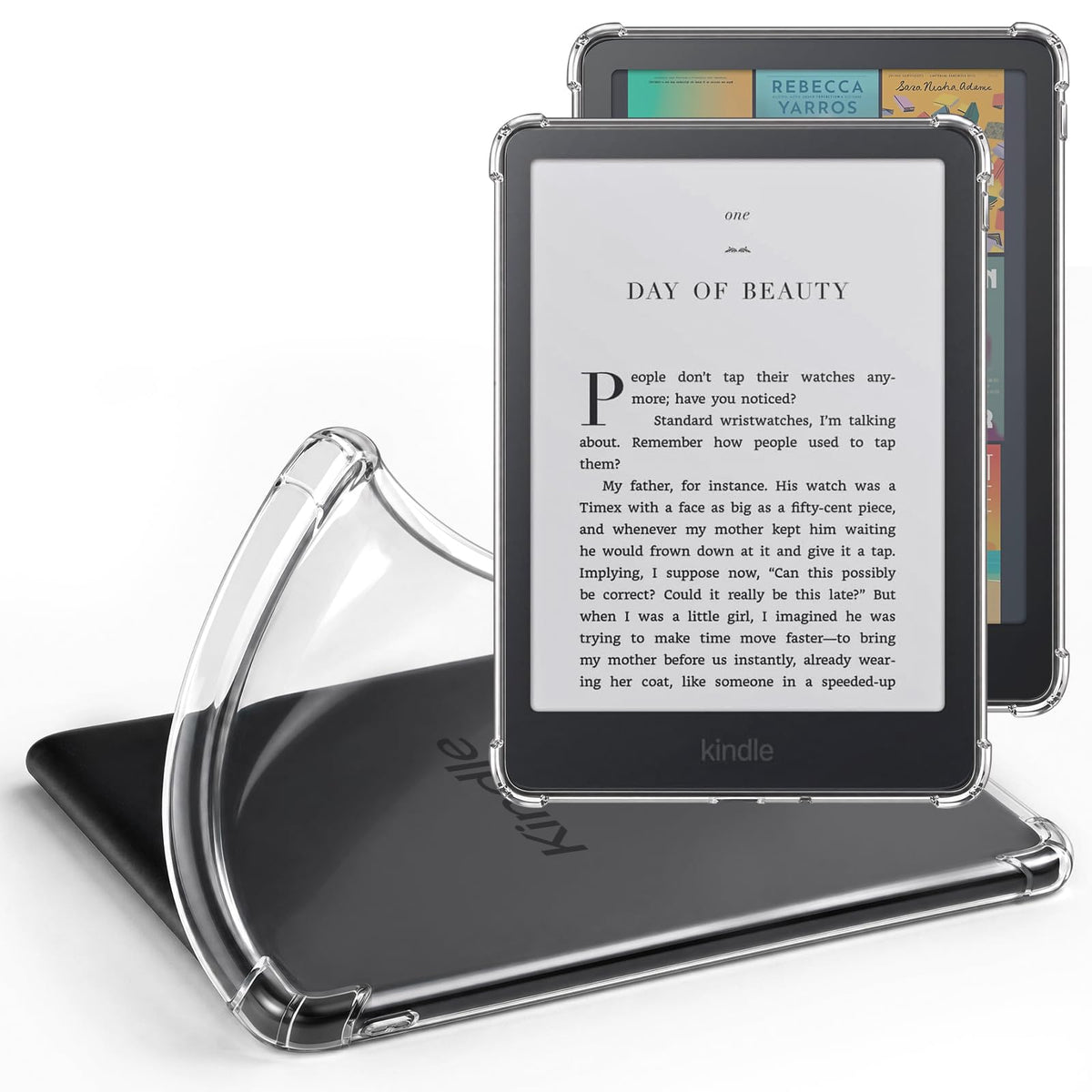 CoBak Clear Case for 6" Kindle 11th Generation 2024 and 2022 - Ultra-Slim Soft TPU Transparent Cover with Hand Strap, Lightweight & Durable Protection, Rose Gold