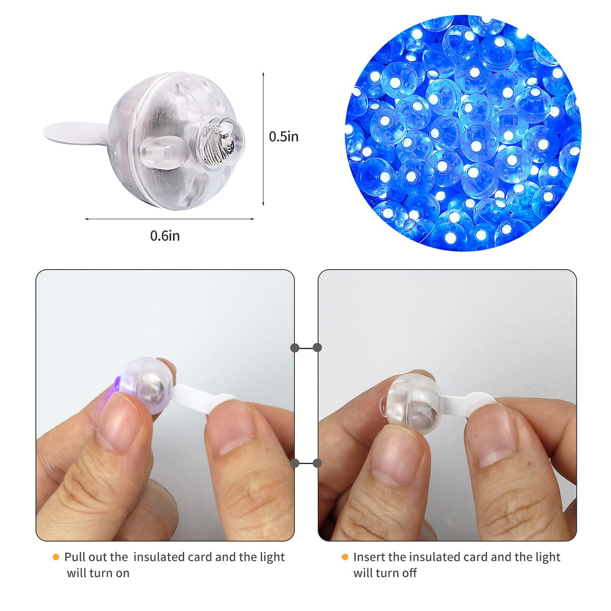 Aogist 200pcs 10-Colors Mini Lights with Hook,Long Standby Time Waterproof LED Balloon Light,Battery Powered,Ball Lamp for Balloon Paper Lantern Birthday Party Christmas Halloween