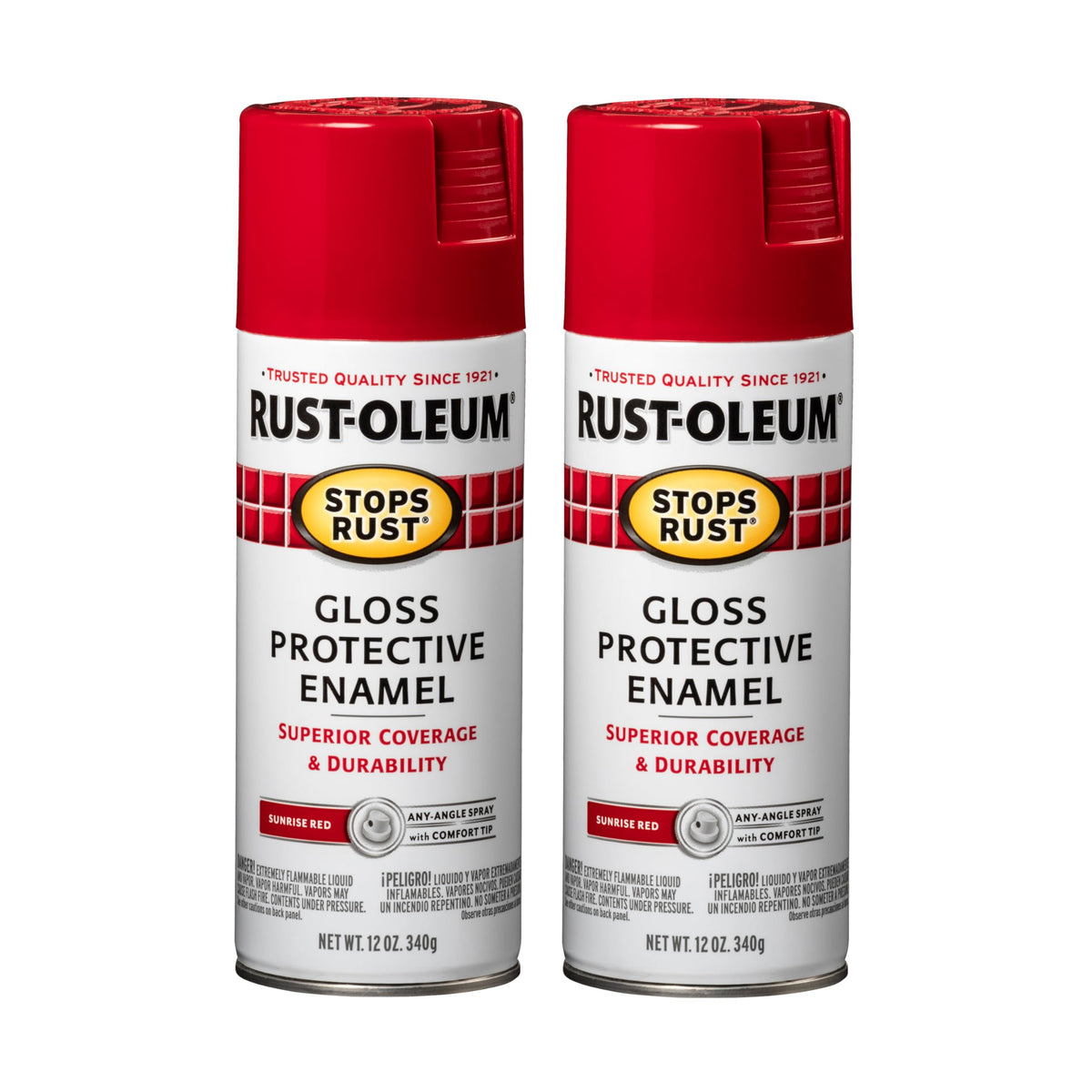 Rust-Oleum 7776830 Stops Rust Spray Paint, 12 oz, Flat Black