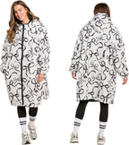 OHS Adults Drying Robe, Water-Resistant Changing Robe Gifts for Women Comfy Sherpa Privacy Robes for Women Men, Stay Dry Jacket Swimming Camping Drying Robes - S/M, L/XL