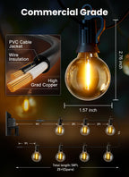 Brightown 52FT Solar String Lights Outdoor Waterproof, Last 30+ Hrs Runtime
