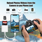 La Brodée SD Card Reader for iPhone iPad, Lightning+USB C Camera Adapter