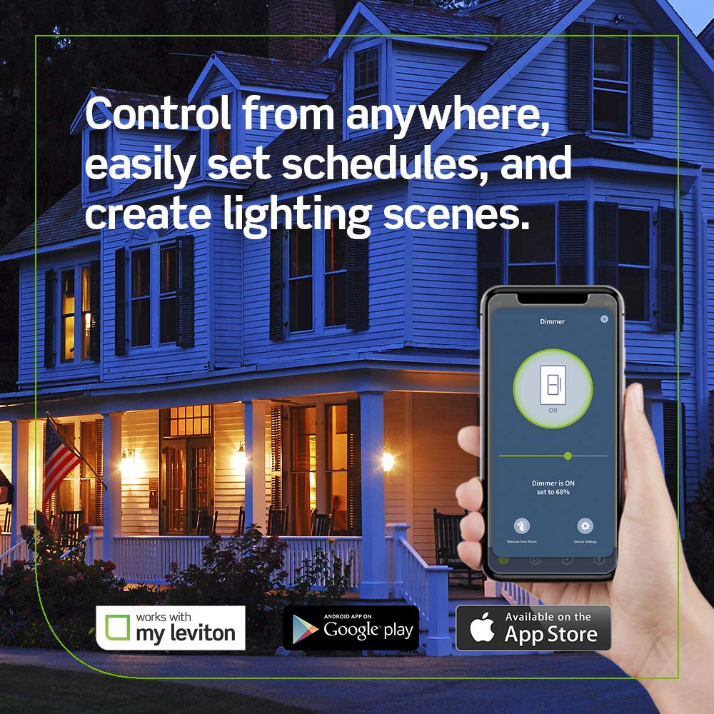 Leviton Decora Smart Switch, Wi-Fi, D315S-1RW, White