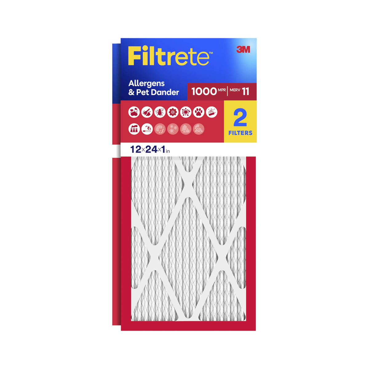 Filtrete 20x25x1 Air Filter, MERV 11, MPR 1000, 2 HVAC Filters