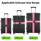 WISYOK Luggage Straps Extended, 4 Pack, 130-250cm Adjustable, Pink SkyBlue