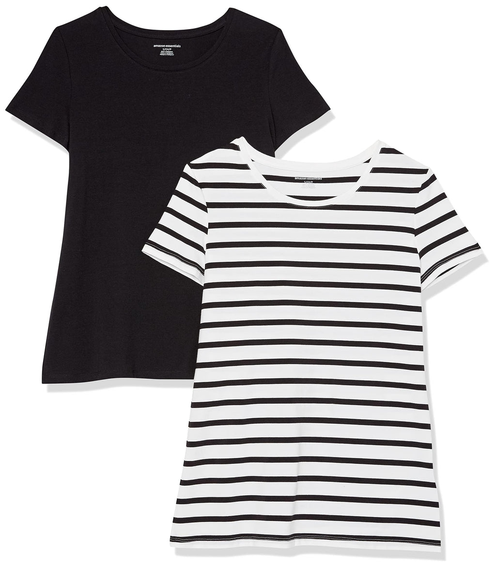 Amazon Essentials Women's Regular-Fit Short-Sleeve Crewneck T-Shirt, Multipacks