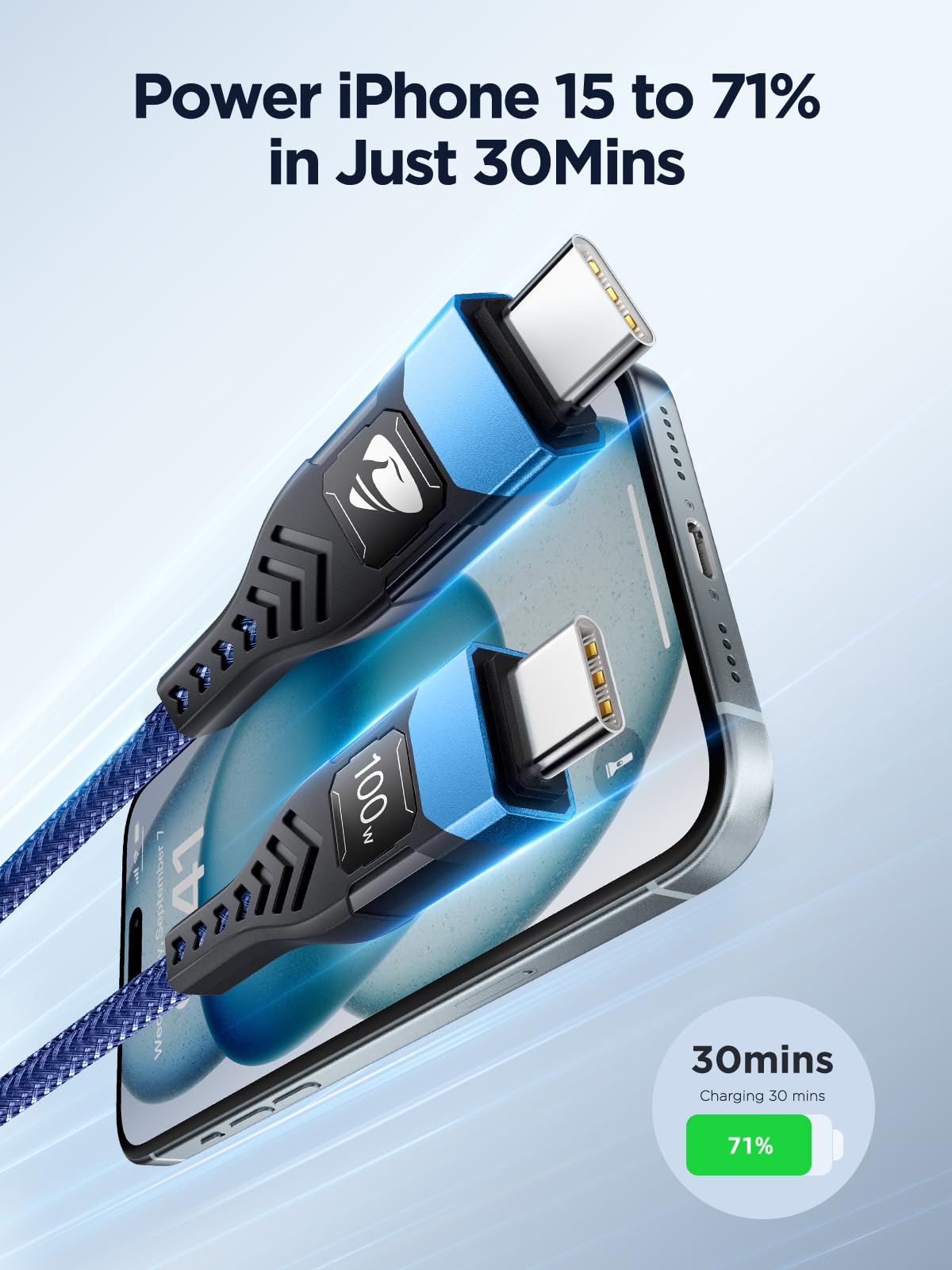USB C to USB C, 100W 5A Fast Charging Cable [2Pack/2M] USB Type C Charger Fast Charge Lead Usbc to Usbc Cable for iPhone 15 16 17 Pro Max Plus iPad Pro MacBook Samsung Galaxy S23 S22 S24 S25 Ultra etc