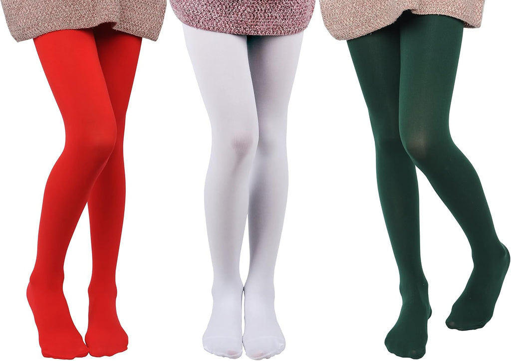 EVERSWE 3-Pack Girls Microfiber Tights Multiple Colors