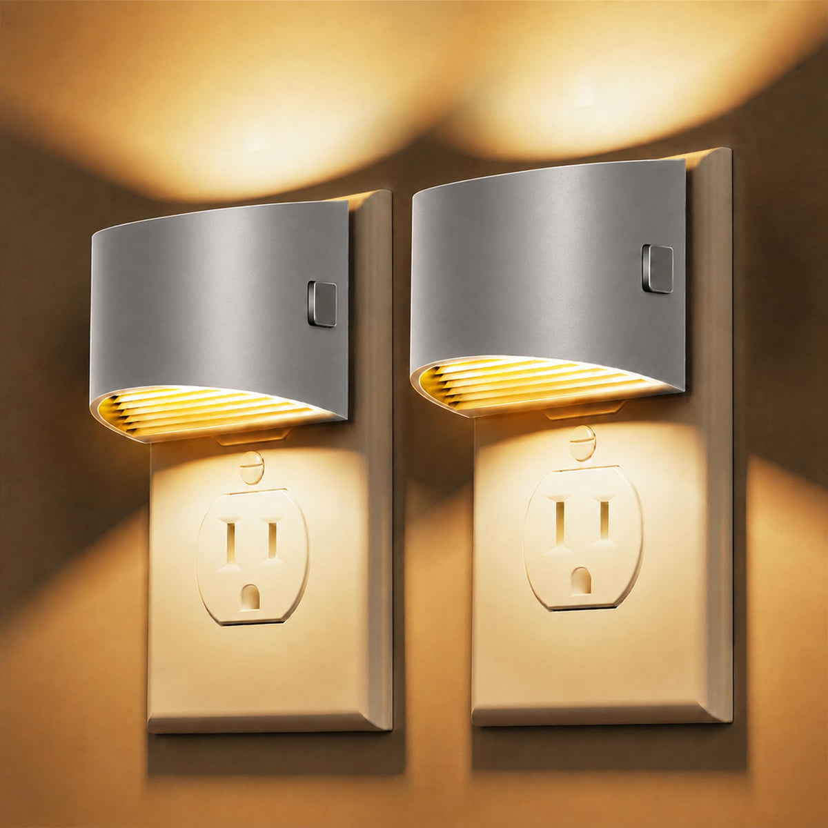 L LOHAS LED Night Lights Plug into Wall, Dimmable Night Light 2 Pack