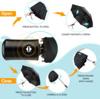 TechRise Umbrella, Compact Strong Windproof Automatic Umbrellas, Folding Lightweight, Portable Travel Golf Umbrella for Rain