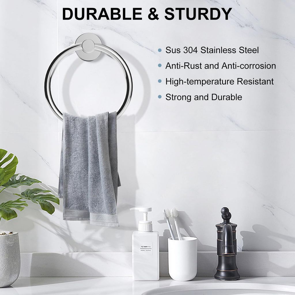 SetSail Towel Holder for Bathroom Wall Matte Black Towel Ring