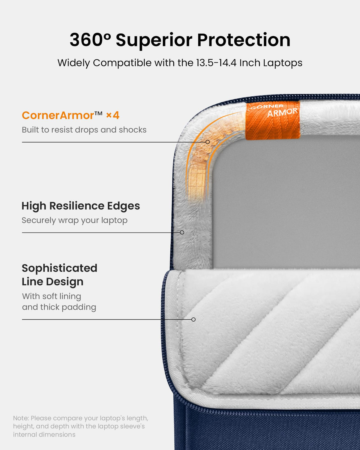 tomtoc 360 Protective Laptop Sleeve for 14-inch OLED MacBook Pro M5 Pro/Max