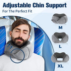 Cirorld Travel Pillow for Airplane, Neck Pillow for Travel, Memory Foam Travel Neck Pillow for Adults, Adjustable & Compact Flight Pillow, Ergonomic Neck Cushion, With Ear Plugs, Eye Mask, Carry Bag