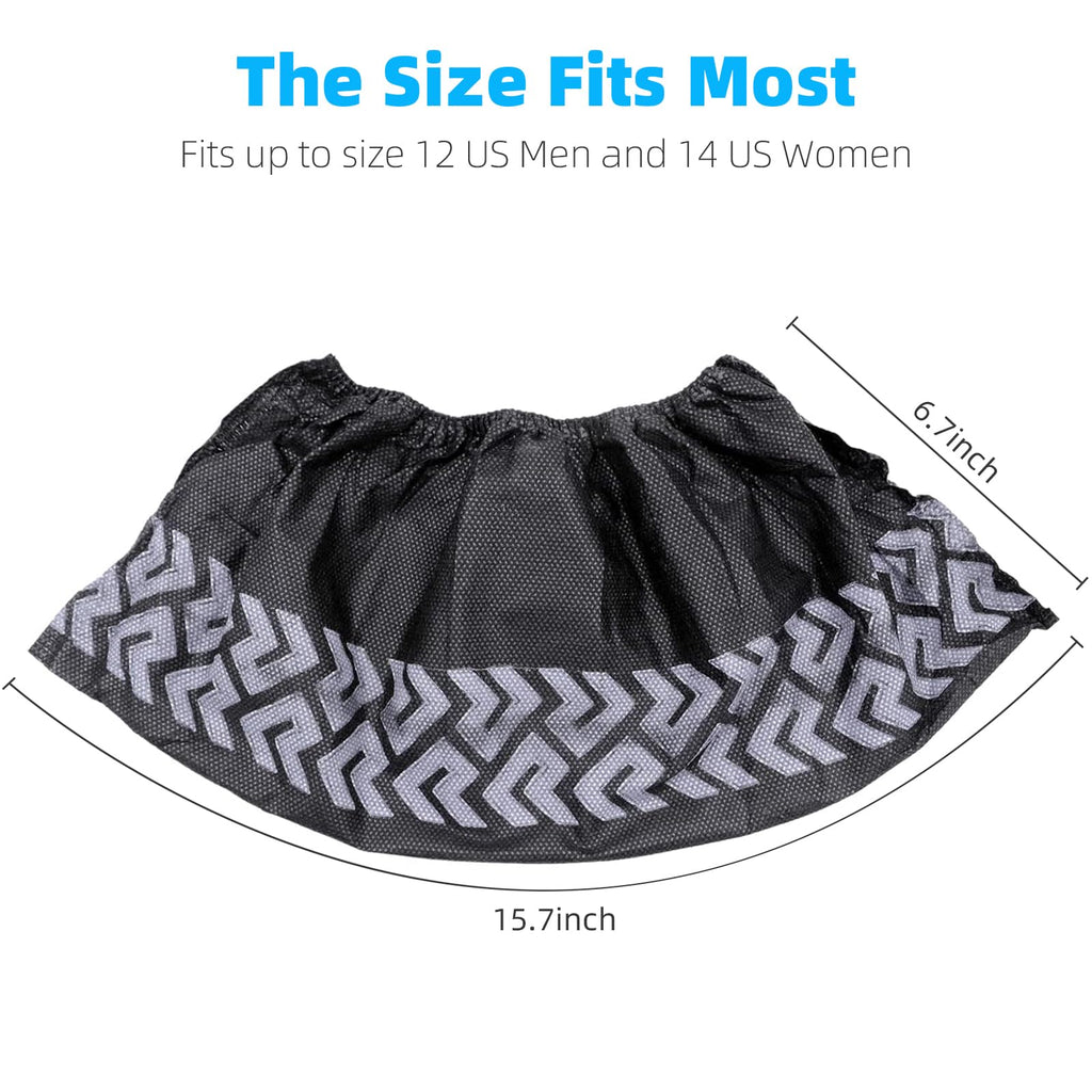 WUJUN 100/200 Pack Blue/Black Disposable Shoes Covers Boot Cover Waterproof, Dust-proof, Non-slip, One Size Fit Most, Protect Your Shoes, Carpets and Floors. Cleaning Accessories