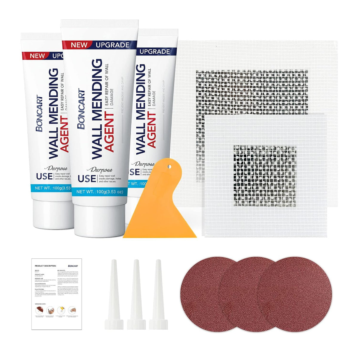 Drywall Repair Kit, 2-Pack Wall Mending Agent, Wall Spackle with Tools