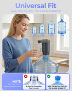 Water Jug Pump for 5 Gallon Bottle – Portable Electric USB-C Charging Dispenser, Dual Powerful Motors, Fast Flow, Fits 2-5 Gallon Jugs – Ideal for Home, Office, Camping, RV, Beige