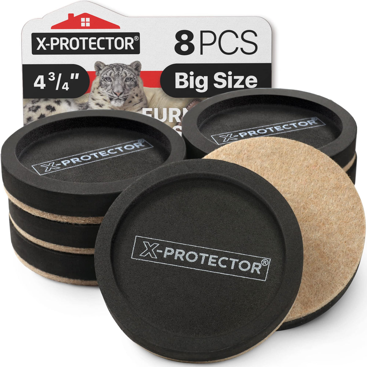 Felt Furniture Sliders for Hardwood Floors X-PROTECTOR 16 PCS 3 ½”