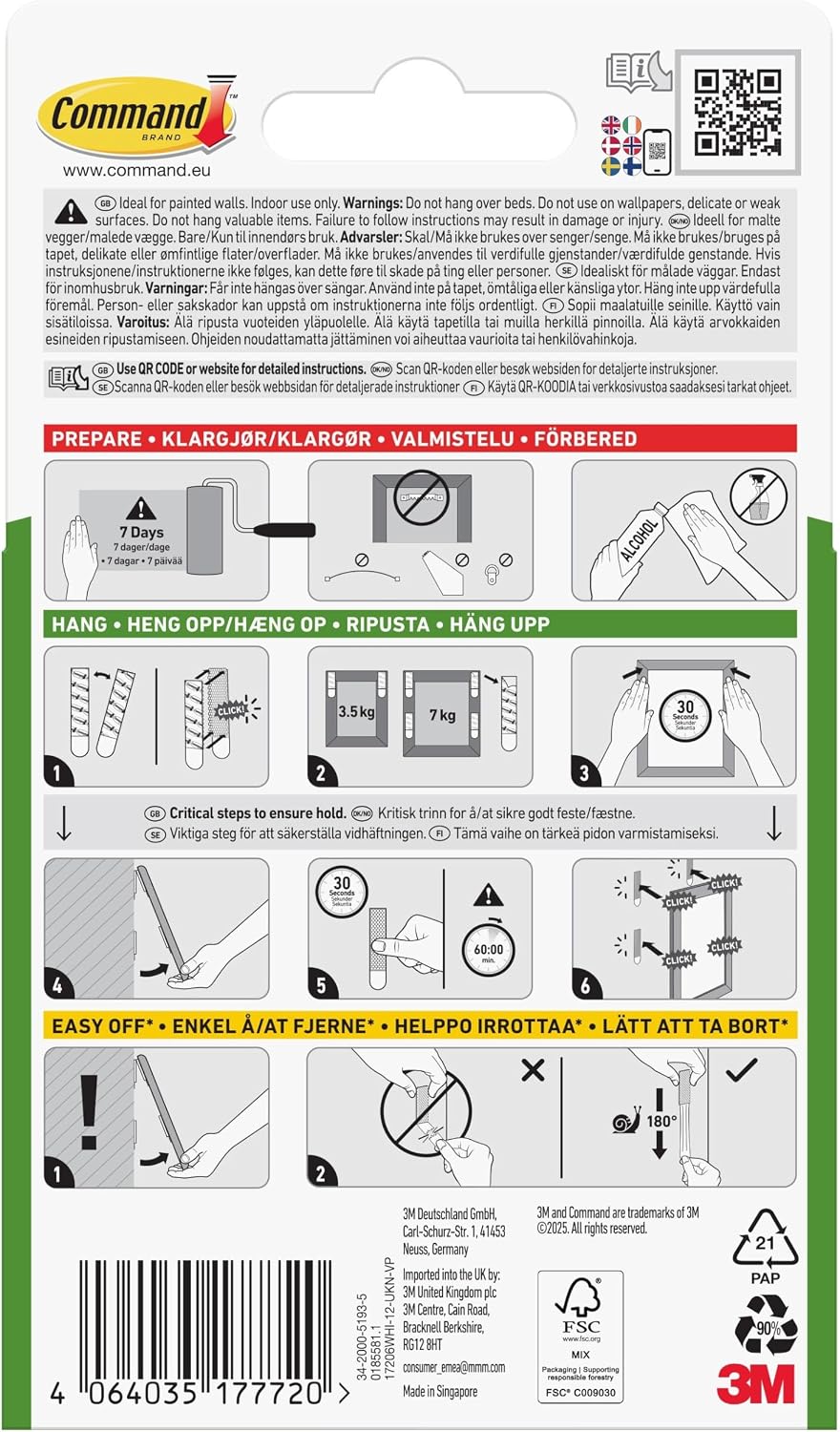 Command Picture Hanging Strips, Large, 12 Pairs (24 Adhesive Strips)