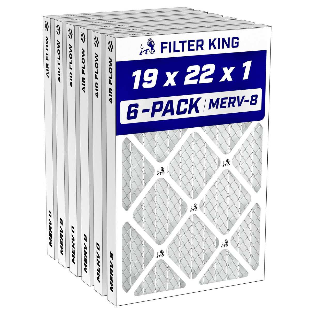 Filter King 19.25x23.25x2 Air Filter MERV 8, AC Furnace Filters (6-Pack)