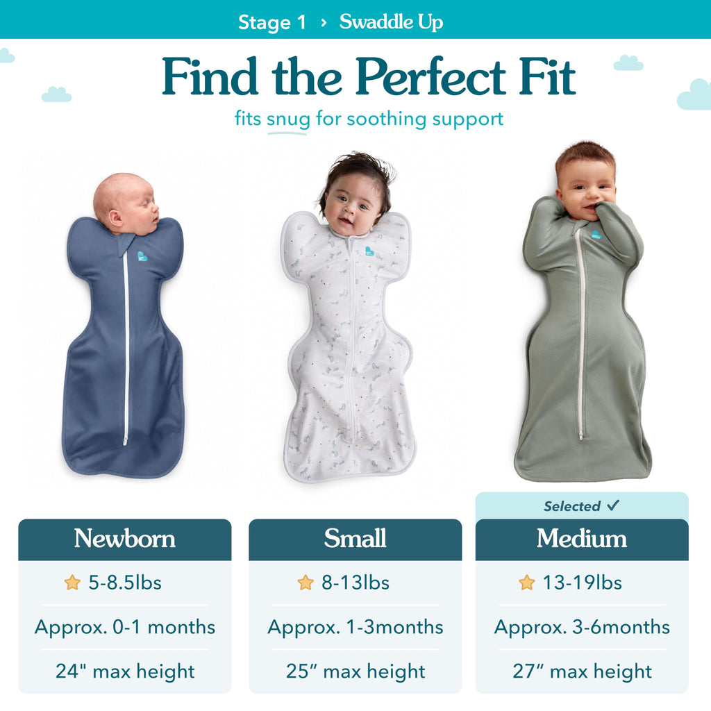 Love To Dream Swaddle Up, S 3.5-6kg, Olive Twigs, 1.5 Tog