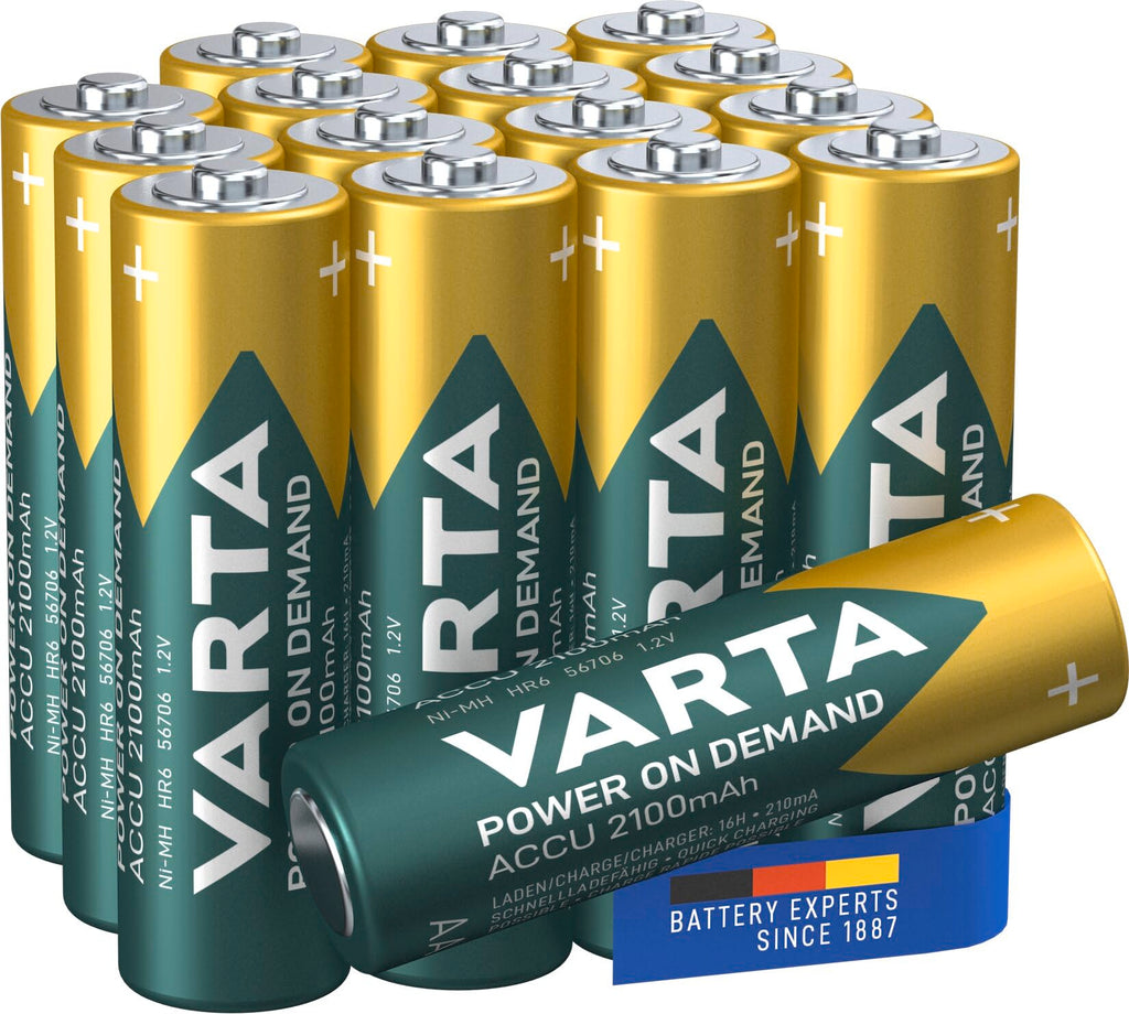 VARTA Batteries AAA, rechargeable, Pack of 16, Power on Demand, 1000 mAh
