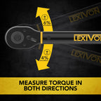 LEXIVON Torque Wrench 1/2-Inch Drive Click 10~150 Ft-Lb/13.6~203.5 Nm (LX-183)