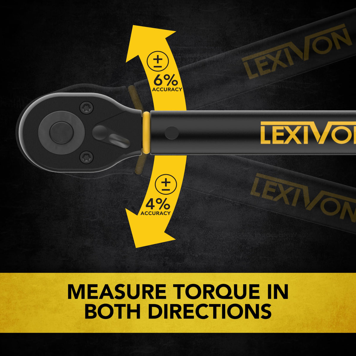 LEXIVON Torque Wrench 1/2-Inch Drive Click 10~150 Ft-Lb/13.6~203.5 Nm (LX-183)