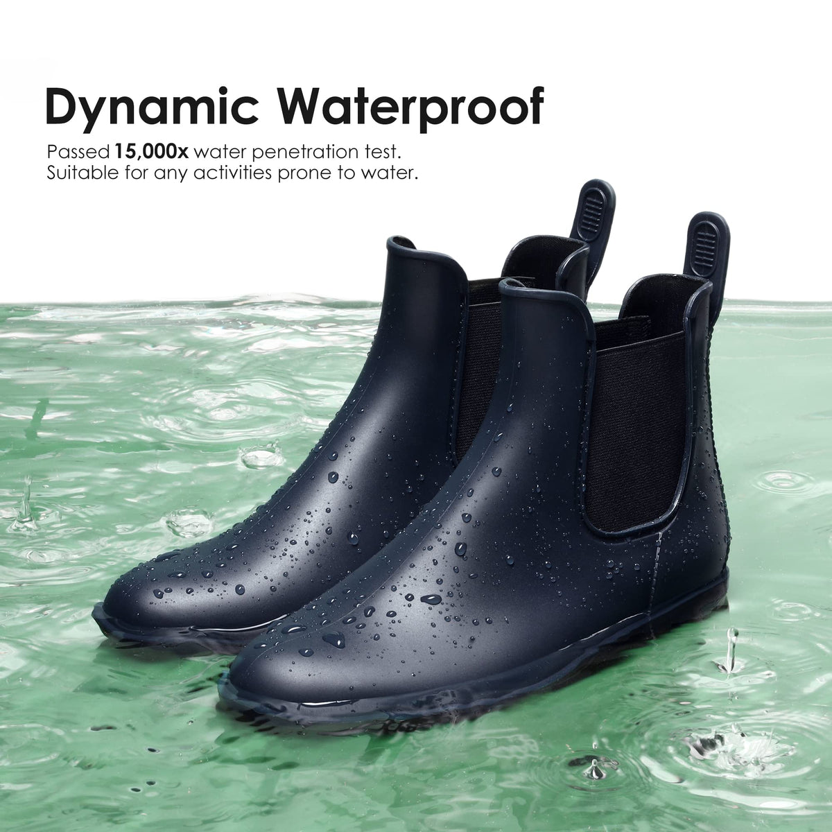 DREAM PAIRS Women's Ankle Wellies Chelsea Rain Boot