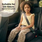 My Babiie MBCSB10 Booster Car Seat - Lightweight at 1kg, Approx. 6-12 Years (125-150cm, 22-36kg), R129, i-Size Backless Child Car Seat, Group 3, Compact, Portable, Ideal for Travel - Black