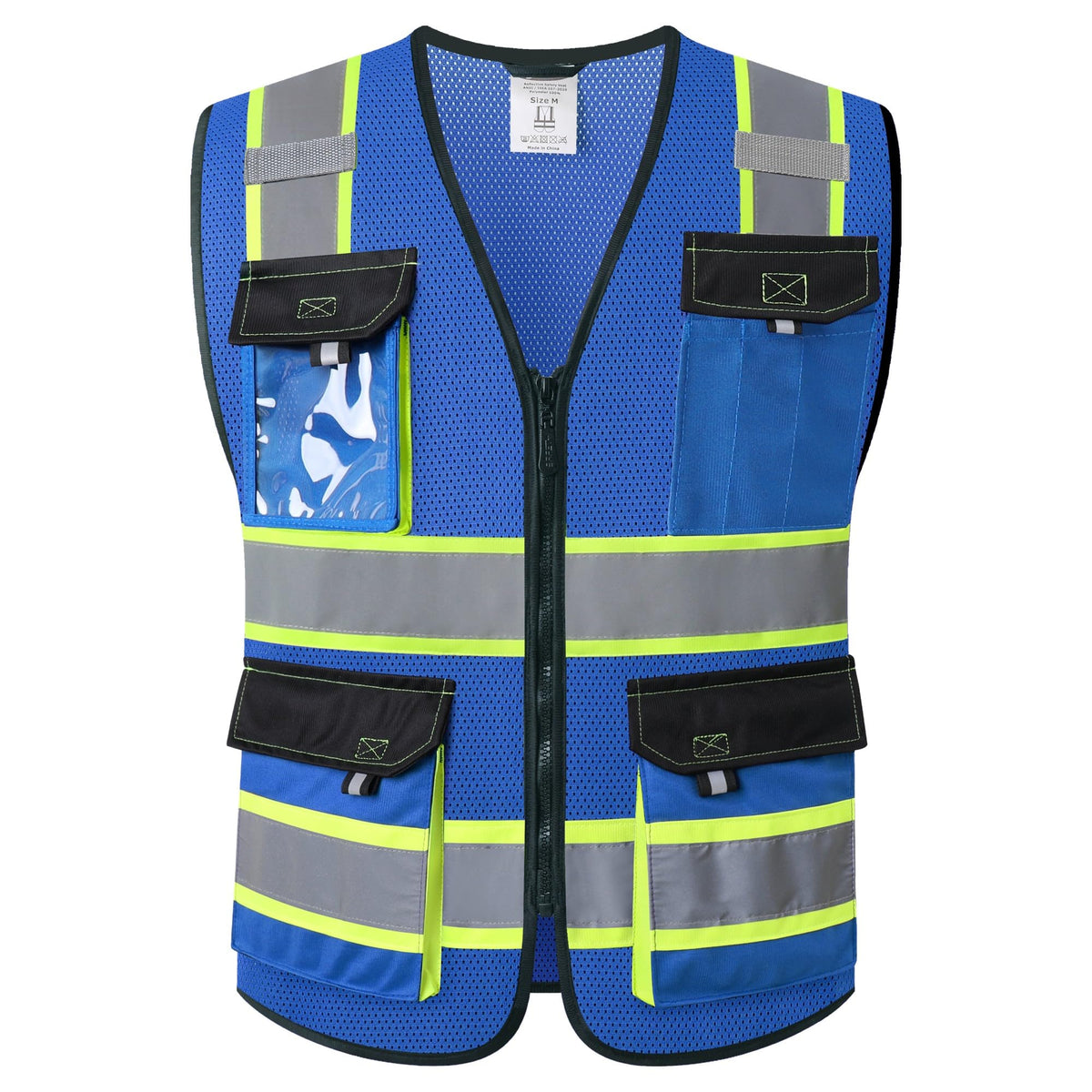 JKSafety Safety Vest for Men Women Hi Vis Reflective Vest JK220 OBlack L