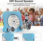 Portable CD Player with Bluetooth, Gueray Desktop CD Players for Home, Bulit-in Double HiFi Speakers, AUX&Headphone Jack, FM Radio Boombox with Remote Control, USB Port,LCD Display (Blue)