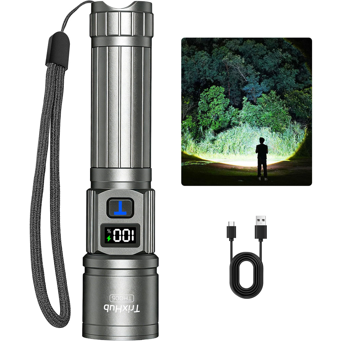 TrixHub Rechargeable Flashlights 2 Pack Super Bright High Lumens Flashlight