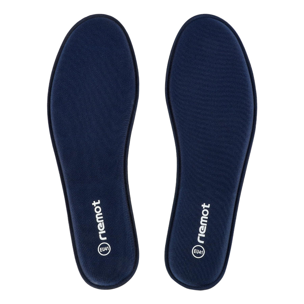 riemot Memory Foam Insoles for Men and Women - Replacement Shoe Inserts Comfort Cushioning for Sports Shoes, Trainers, Sneakers, Work Boots and Walking Shoes, Black with Yellow Base, UK8 / EU42