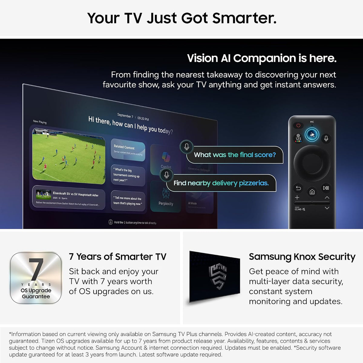 Samsung Smart TV 55-Inch U7020H Crystal UHD 4K TV, HDR10+, Motion Xcelerator, Dynamic Sound Pack, Gaming Hub, Knox Security, Vision AI Companion [2026]