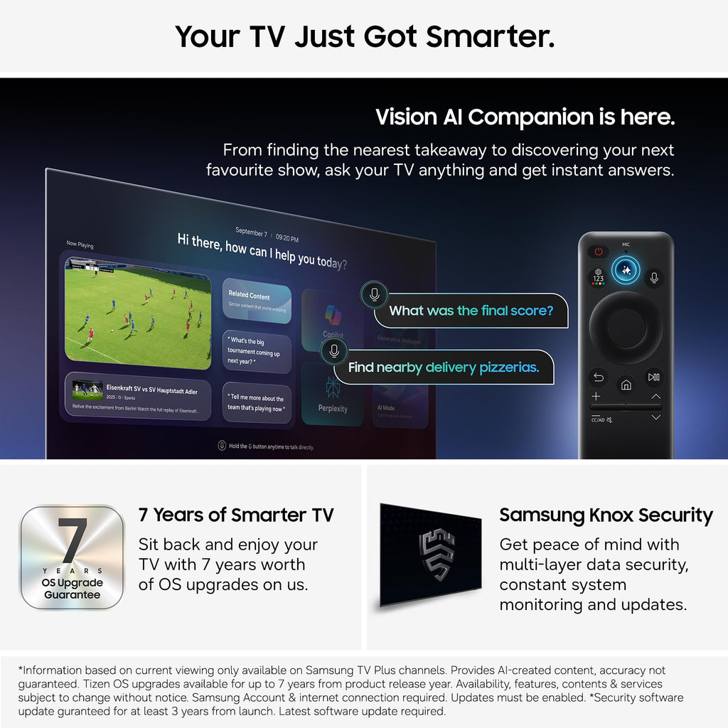 Samsung Smart TV 55-Inch U7020H Crystal UHD 4K TV, HDR10+, Motion Xcelerator, Dynamic Sound Pack, Gaming Hub, Knox Security, Vision AI Companion [2026]
