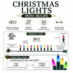 TW SHINE Warm White Christmas Lights Outdoor, 20FT 100 Count Incandescent Christmas Light Indoor, Waterproof Christmas Tree String Lights for Xmas Decorations