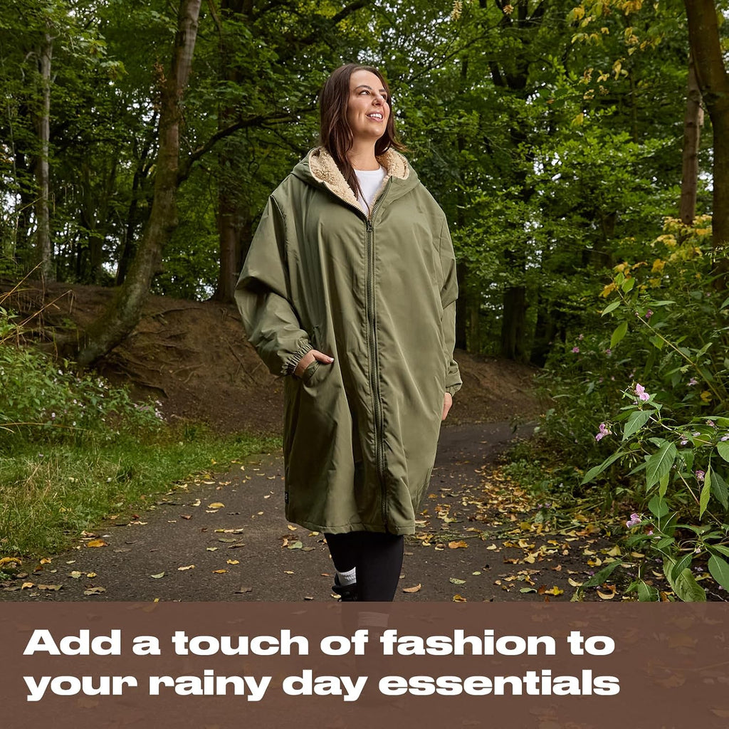 OHS Adults Drying Robe, Gifts for Women Outdoor Water-Resistant Changing Robe Womens Jacket Comfy Sherpa Privacy Robes for Women Men, Stay Dry Swimming Camping Drying Robes - S/M, L/XL