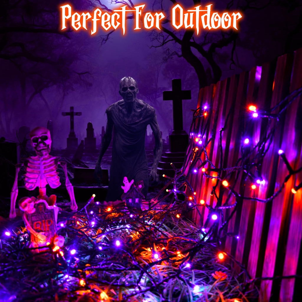 Christmas Lights Outdoor Battery Operated String Lights Total 100LED 33Ft with Timer 8 Modes 16.4Ft*2 Waterproof Outdoor Indoor for Christmas Decor, Warm White, 2-Pack